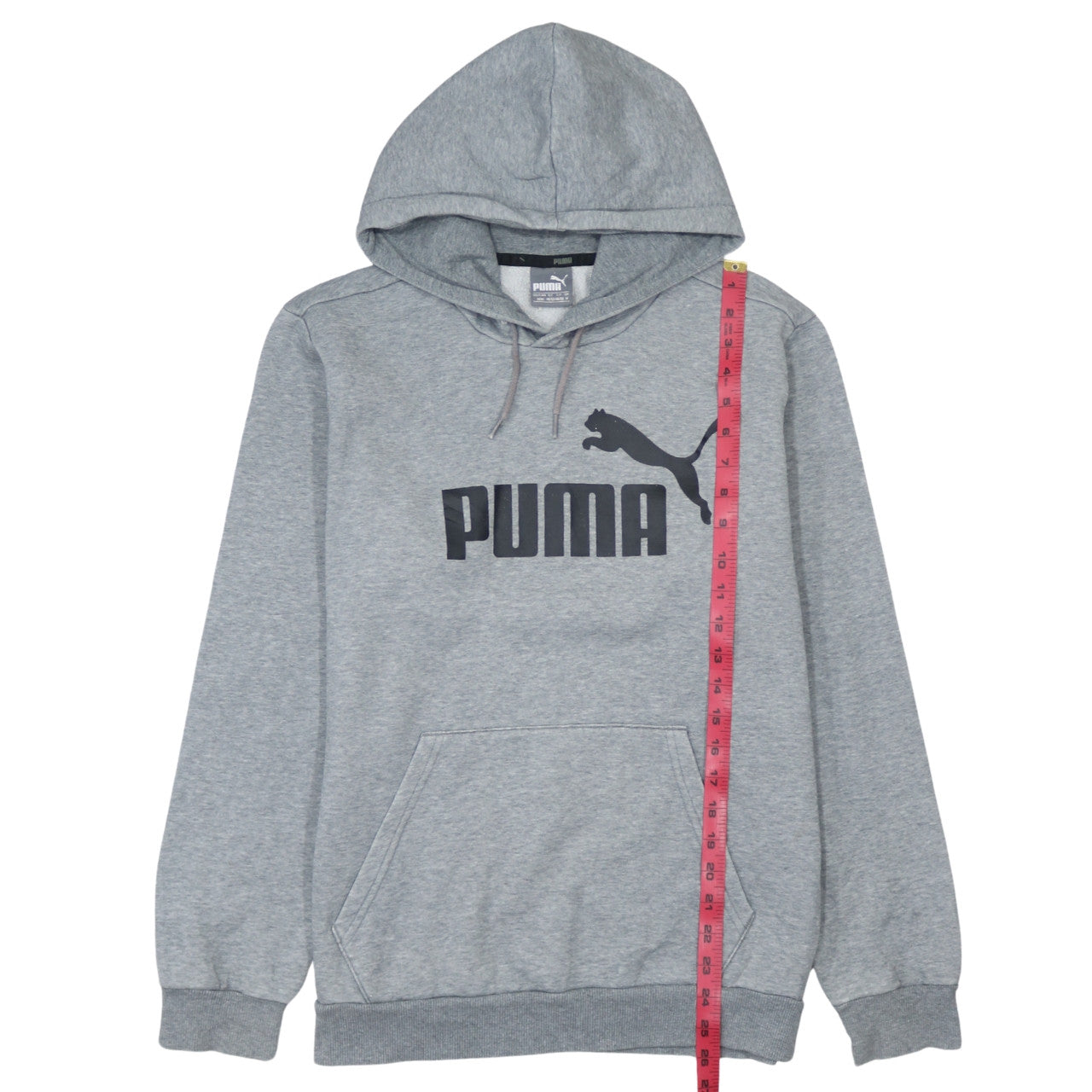 Puma Mens Grey Pullover Hoodie M Logo Athletic Sweatshirt
