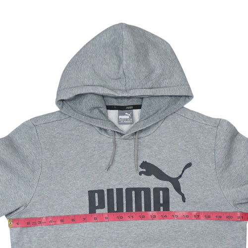 Puma Mens Grey Pullover Hoodie M Logo Athletic Sweatshirt