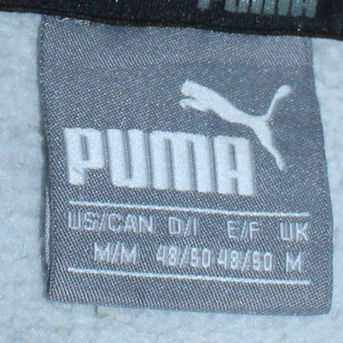 Puma Mens Grey Pullover Hoodie M Logo Athletic Sweatshirt
