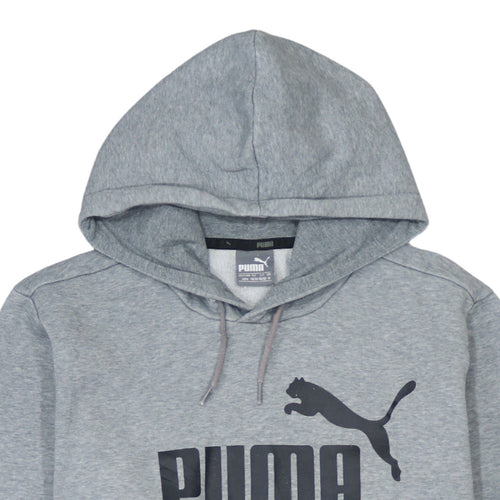Puma Mens Grey Pullover Hoodie M Logo Athletic Sweatshirt