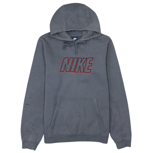 Nike Men's Grey Pullover Hoodie Small Embroidered Logo Sportswear