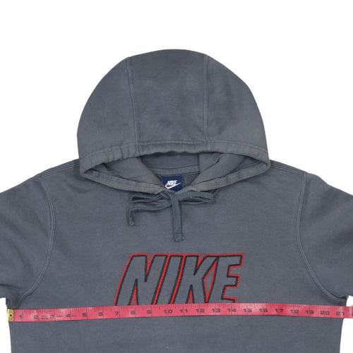 Nike Men's Grey Pullover Hoodie Small Embroidered Logo Sportswear