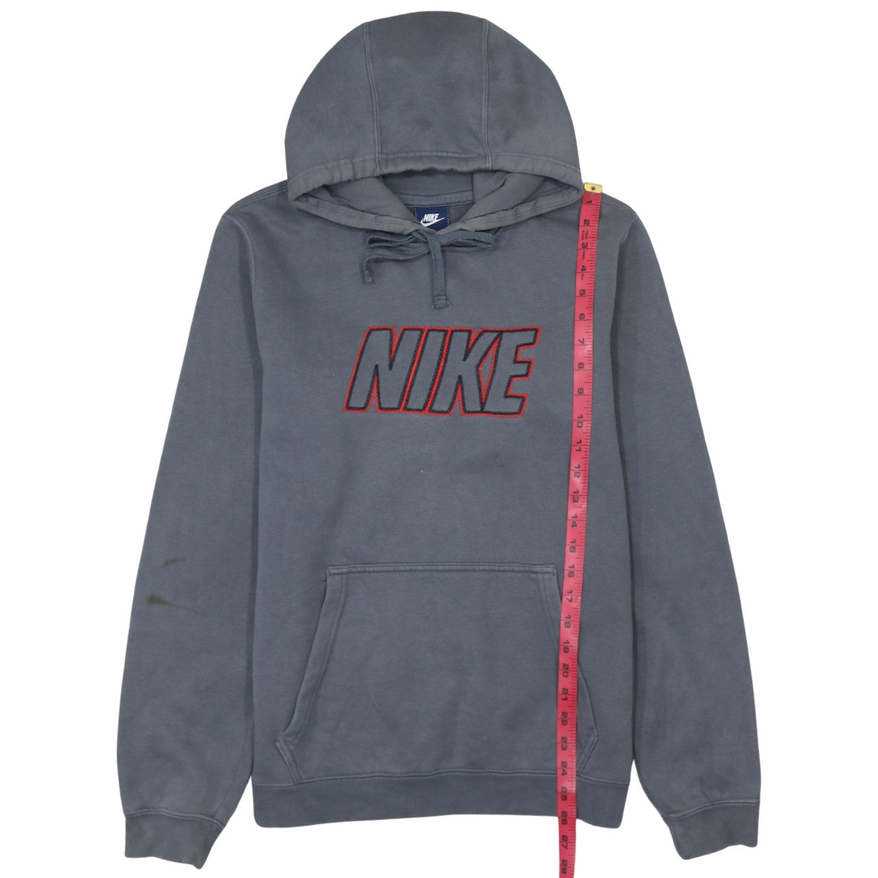 Nike Men's Grey Pullover Hoodie Small Embroidered Logo Sportswear