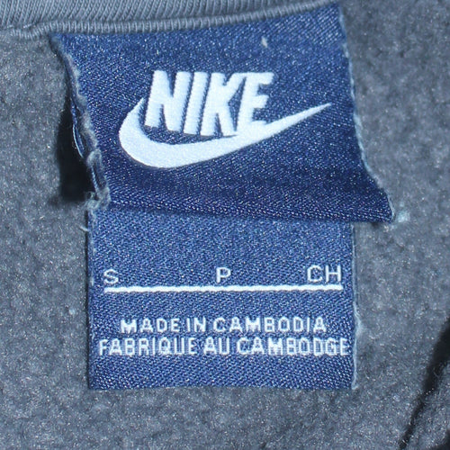 Nike Men's Grey Pullover Hoodie Small Embroidered Logo Sportswear