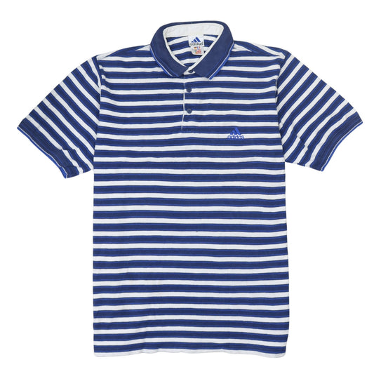 Adidas Men's Blue Striped Cotton Polo Shirt XL