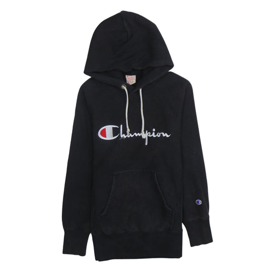 Champion Men's Black Small Pullover Hoodie Embroidered Logo Sweatshirt