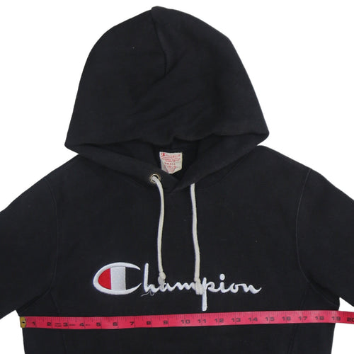 Champion Men's Black Small Pullover Hoodie Embroidered Logo Sweatshirt