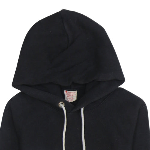 Champion Men's Black Small Pullover Hoodie Embroidered Logo Sweatshirt