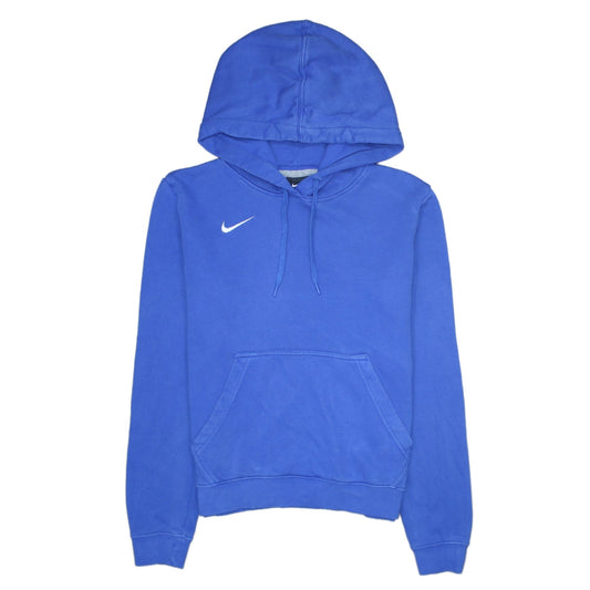 Nike Womens Blue Pullover Hoodie Small Cotton Blend Athletic Sweatshirt