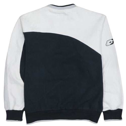 Lotto Men Black & White Italian Sport Design Graphic Pullover Sweatshirt L