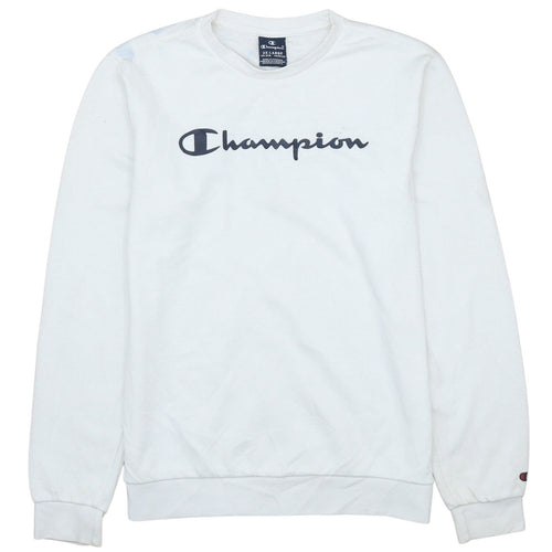 Champion Boys White Crew Neck Sweatshirt 15-16 Years Logo Print