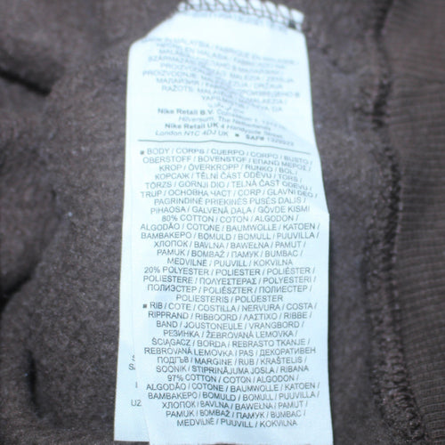 Nike Women Brown Small Pullover Sweatshirt Cotton Blend Crew Neck