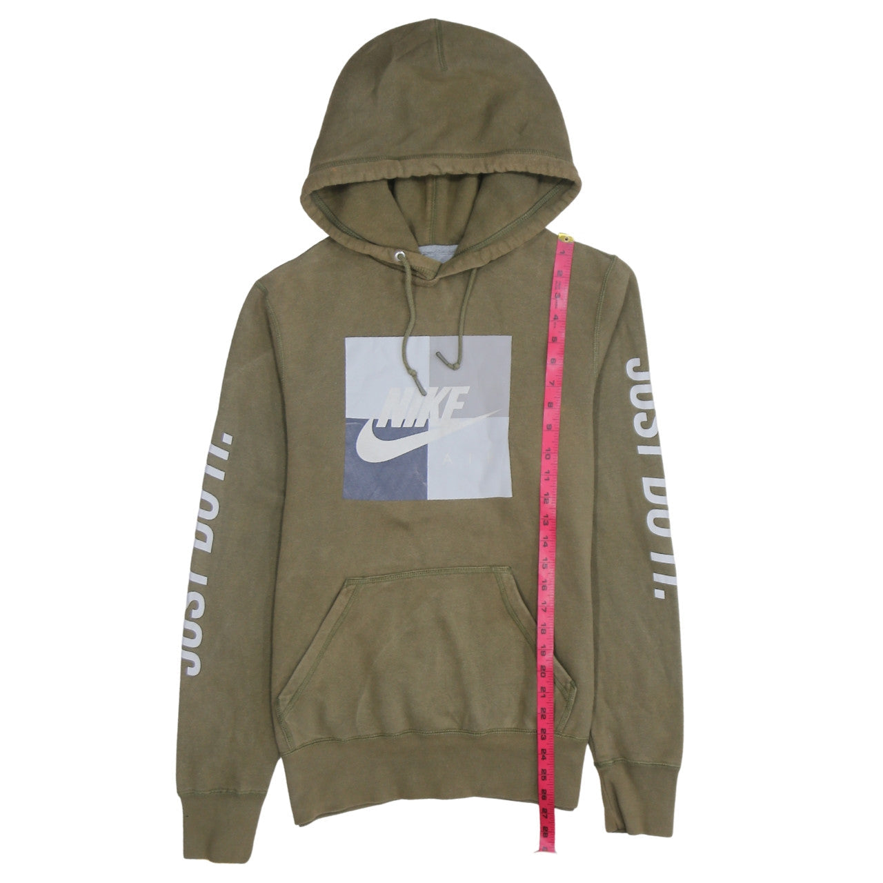 Nike Men's Green Pullover Hoodie Small Logo Just Do It Sportswear