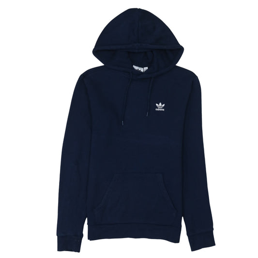 Adidas Men Blue Pullover Hoodie XS Regular Fit Logo Fleece