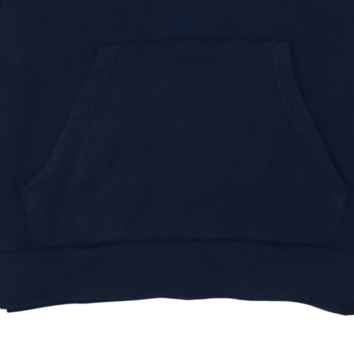 Adidas Men Blue Pullover Hoodie XS Regular Fit Logo Fleece
