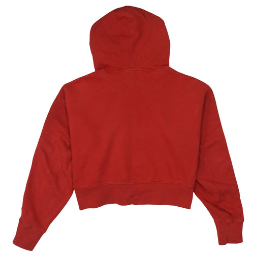 Adidas Women's Red Hooded Pullover Hoodie UK 8 with White Stripes