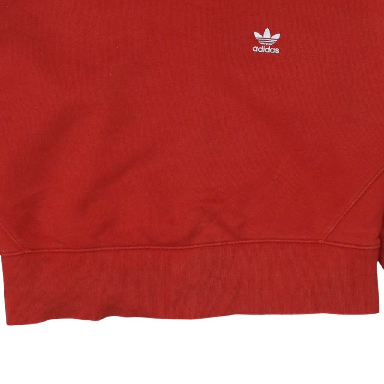Adidas Women's Red Hooded Pullover Hoodie UK 8 with White Stripes