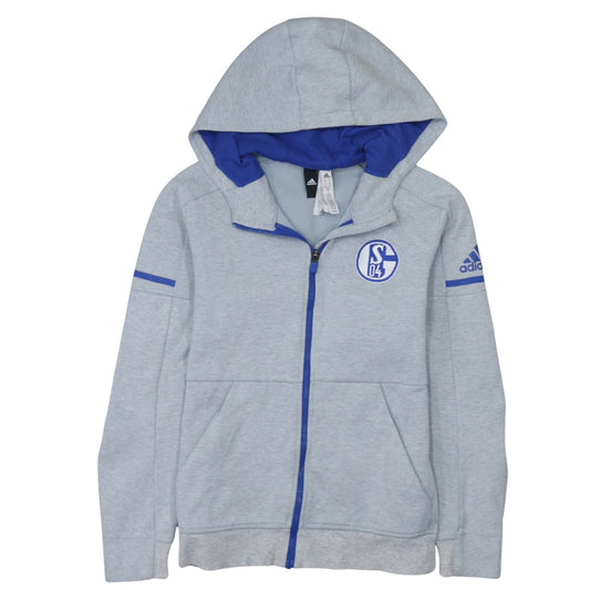 Adidas Men’s Grey Full Zip Hoodie XS Schalke 04 Sportswear