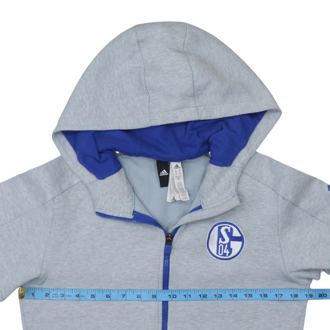 Adidas Men’s Grey Full Zip Hoodie XS Schalke 04 Sportswear