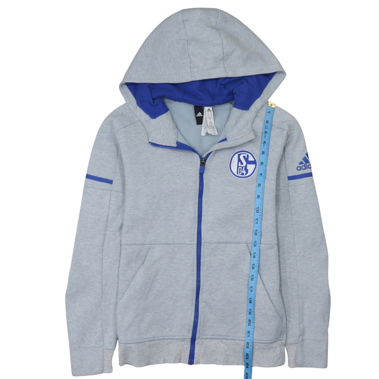 Adidas Men’s Grey Full Zip Hoodie XS Schalke 04 Sportswear