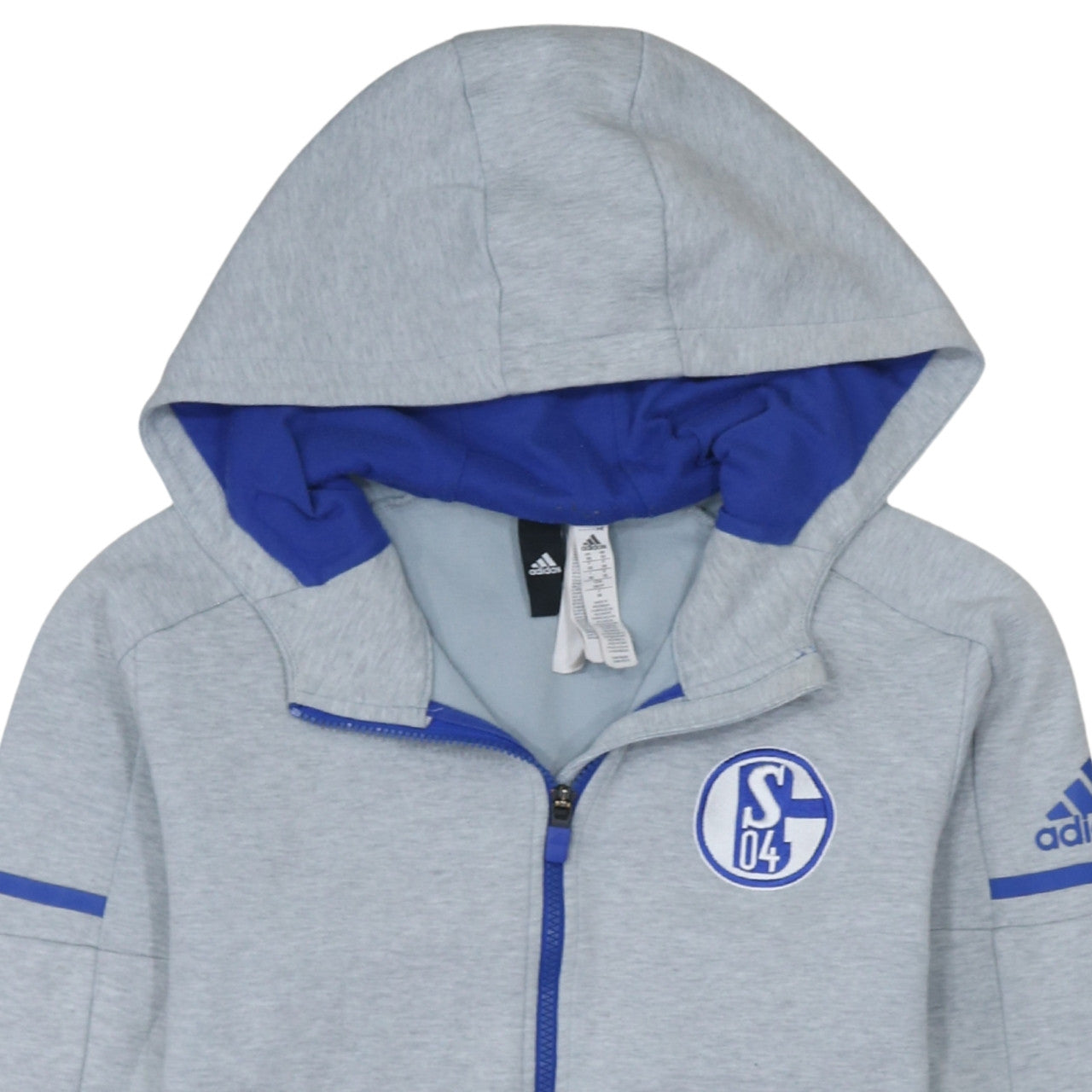 Adidas Men’s Grey Full Zip Hoodie XS Schalke 04 Sportswear