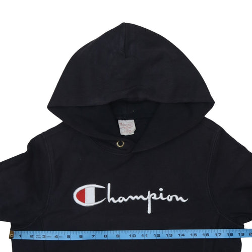 Champion Men's Black Pullover Hoodie Large Embroidered Logo Sweatshirt