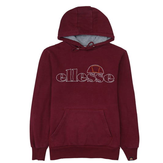 Ellesse Mens Red Pullover Hoodie Size S Embroidered Logo Sportswear