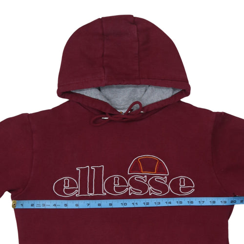 Ellesse Mens Red Pullover Hoodie Size S Embroidered Logo Sportswear
