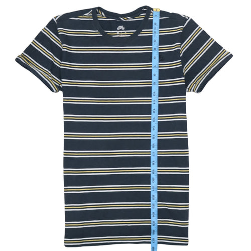 Nike SB Men's Blue Striped Cotton Crew Neck T-Shirt Size S
