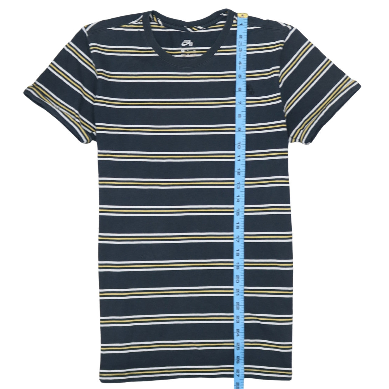 Nike SB Men's Blue Striped Cotton Crew Neck T-Shirt Size S