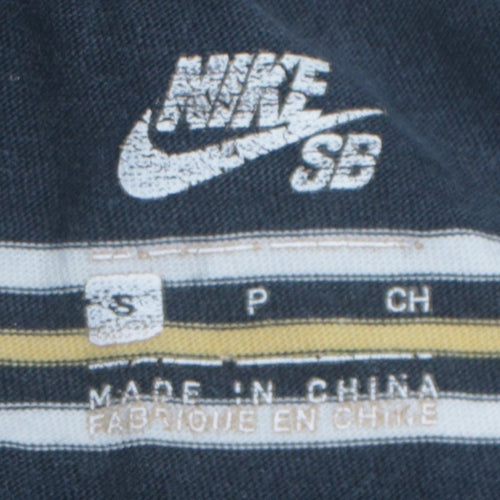 Nike SB Men's Blue Striped Cotton Crew Neck T-Shirt Size S