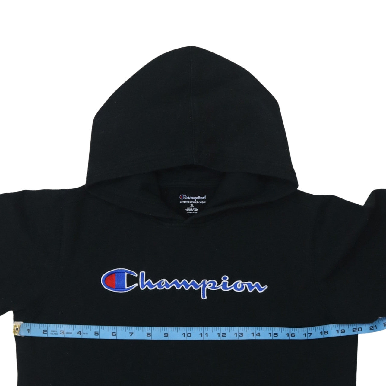 Champion Womens Black XL Pullover Hoodie With Logo Embroidery