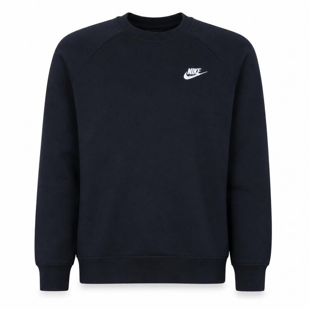 Front view of Nike Men's Black Pullover Crew Neck Sweatshirt, size S