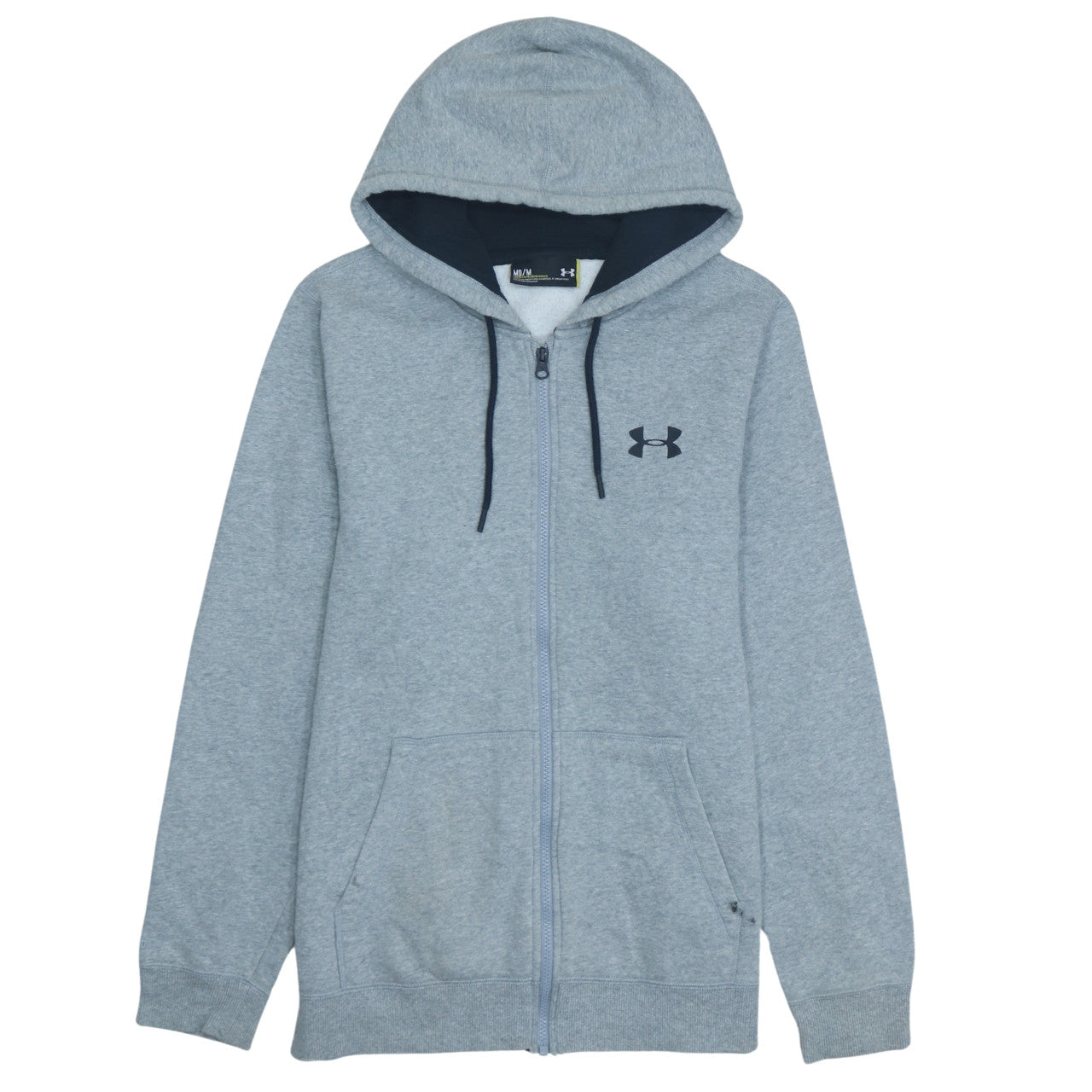 Under Armour Mens Grey Full Zip Hoodie Size M Relaxed Fit Sportswear