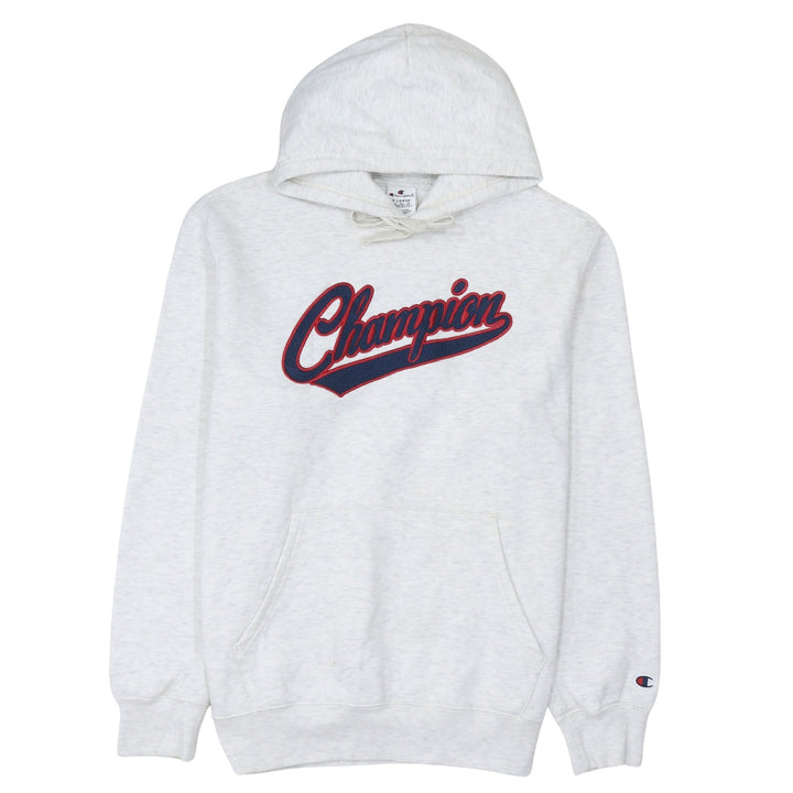 Champion Men's Grey XL Pullover Hoodie Embroidered Logo Fleece