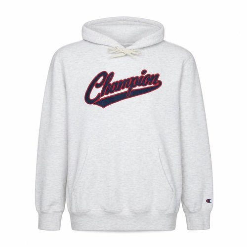 Champion Men's Grey XL Pullover Hoodie Embroidered Logo Fleece