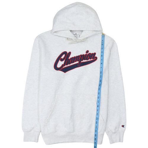 Champion Men's Grey XL Pullover Hoodie Embroidered Logo Fleece