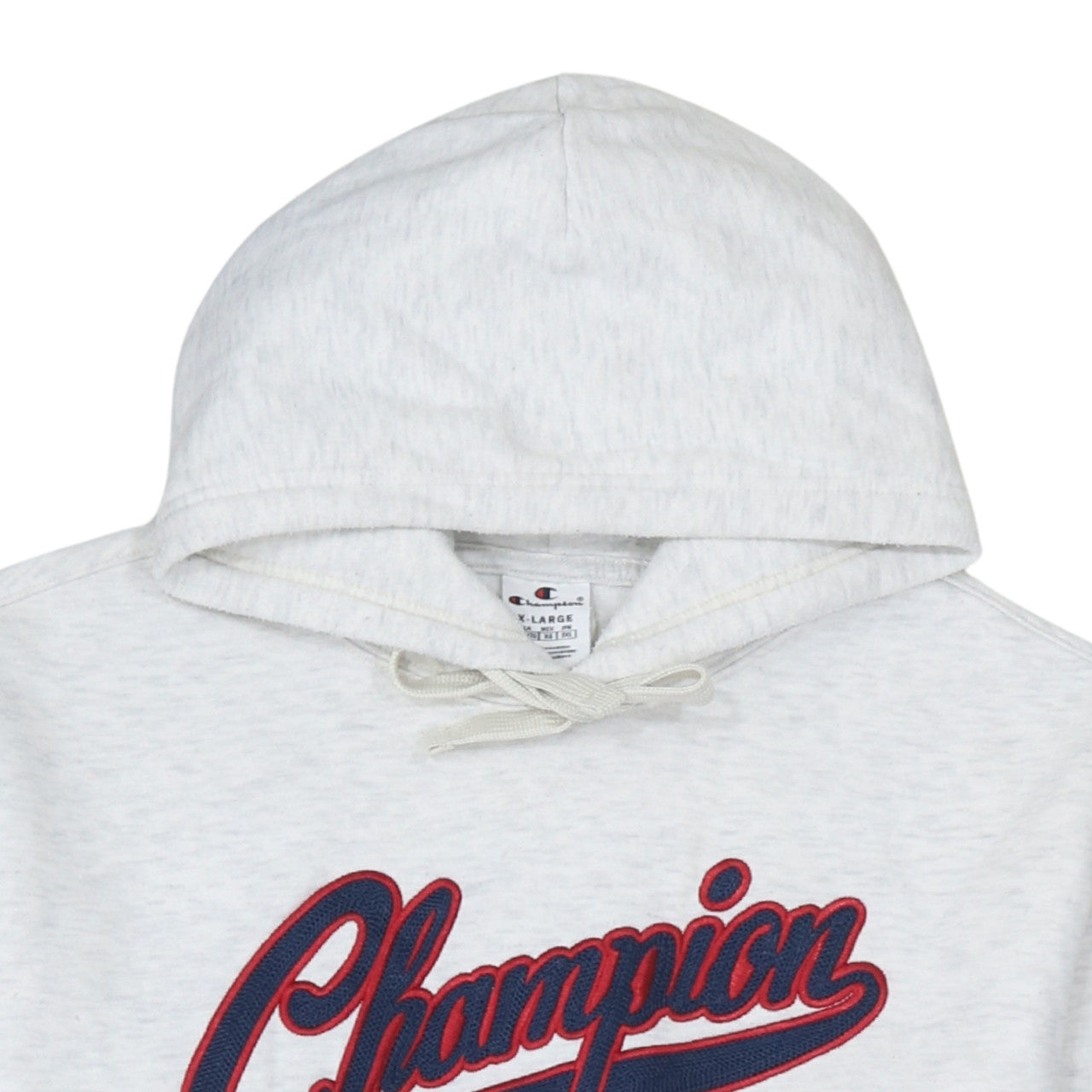 Champion Men's Grey XL Pullover Hoodie Embroidered Logo Fleece