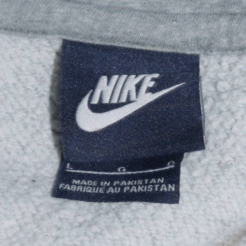 Nike Mens Grey L Pullover Hoodie Fleece Regular Fit Sweatshirt
