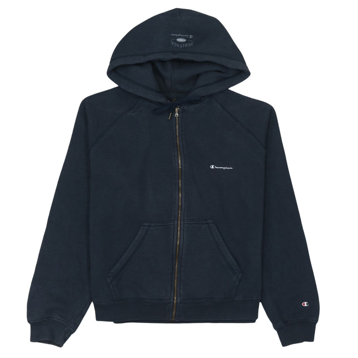 Champion Womens Navy Full Zip Hoodie Size L Classic Casual