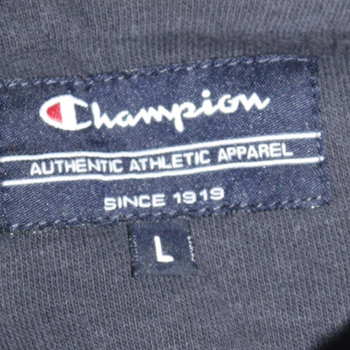 Champion Womens Navy Full Zip Hoodie Size L Classic Casual