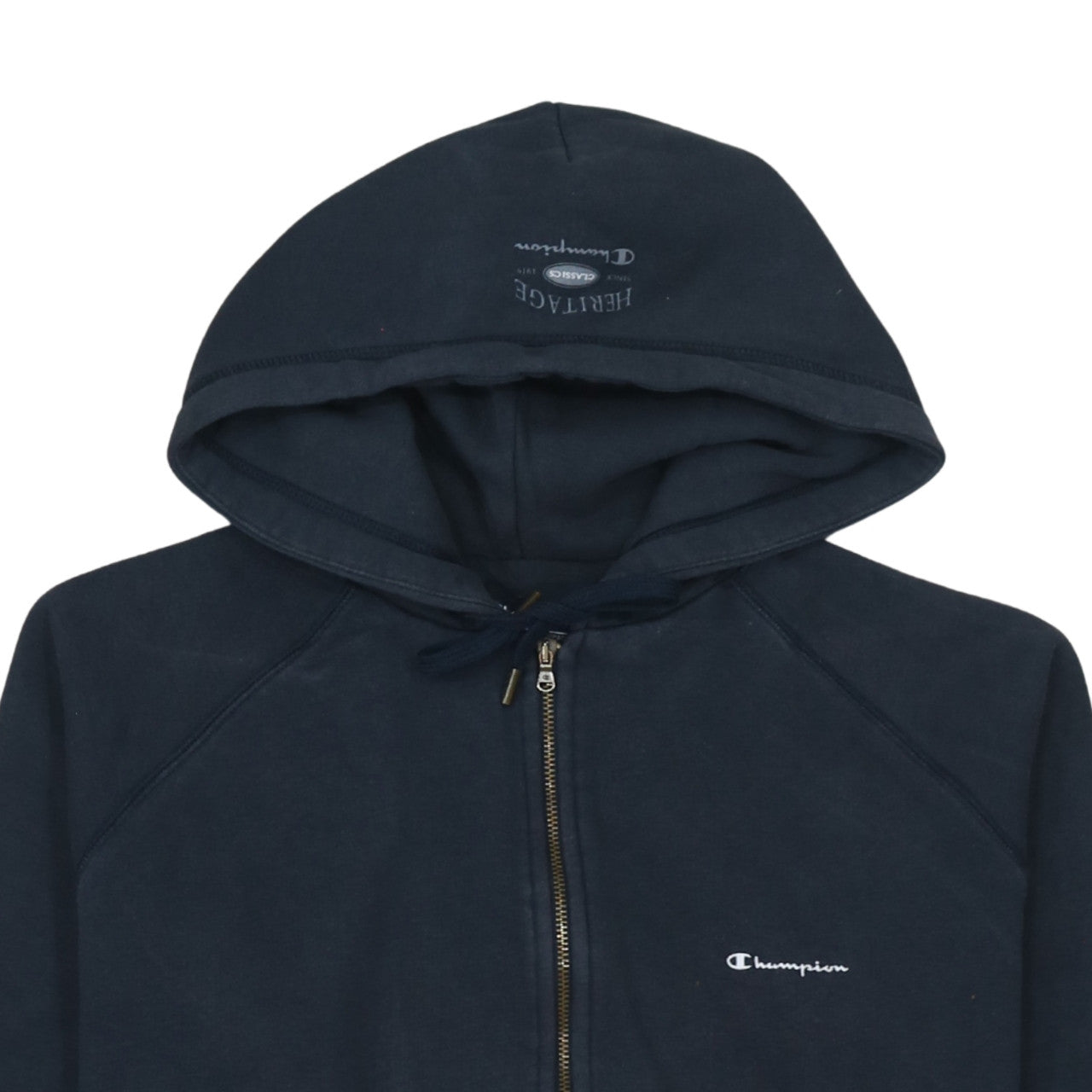 Champion Womens Navy Full Zip Hoodie Size L Classic Casual