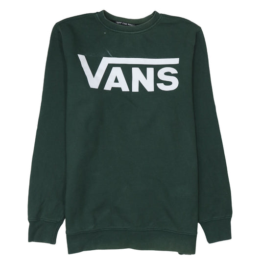 Vans Men's Green Logo Pullover Sweatshirt Medium