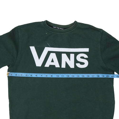 Vans Men's Green Logo Pullover Sweatshirt Medium