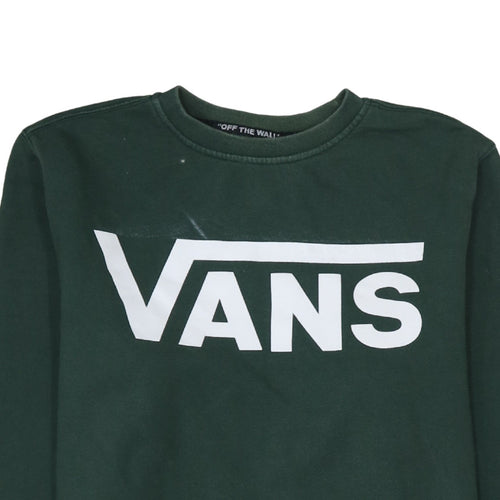Vans Men's Green Logo Pullover Sweatshirt Medium