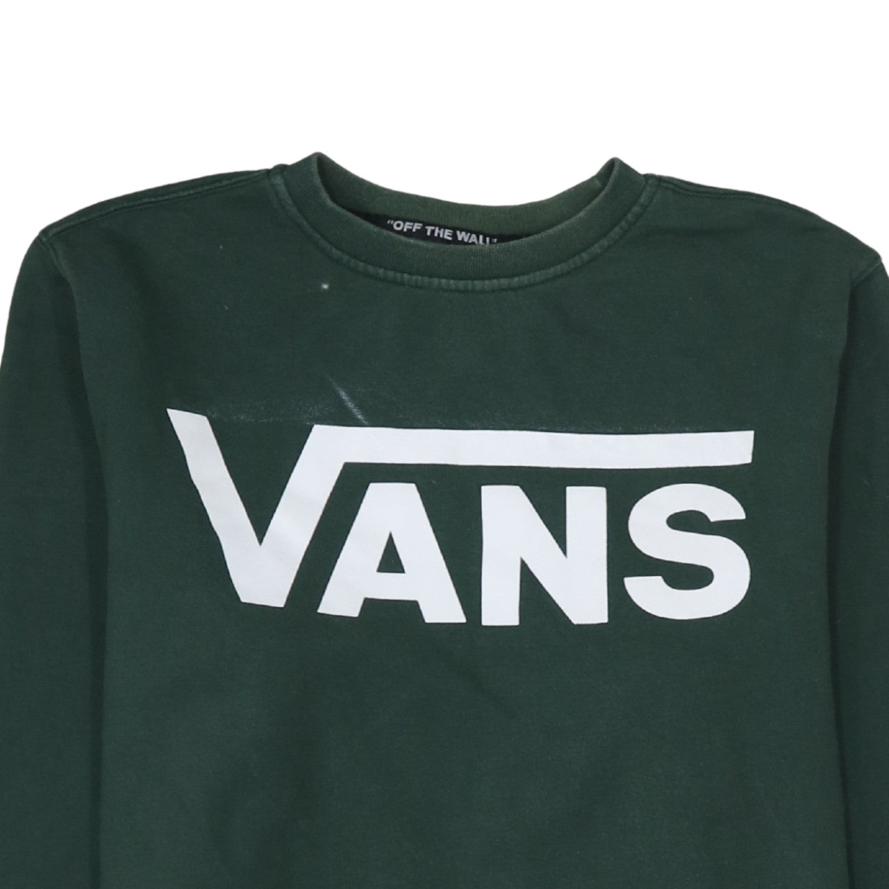 Vans Men's Green Logo Pullover Sweatshirt Medium