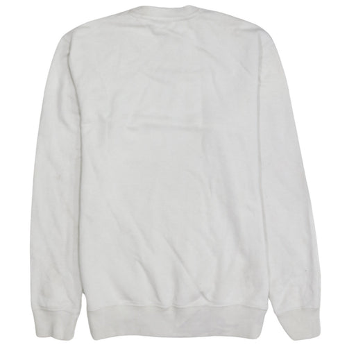 Champion Men's White Small Crew Neck Embroidered Sweatshirt