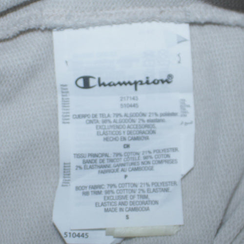 Champion Men's White Small Crew Neck Embroidered Sweatshirt