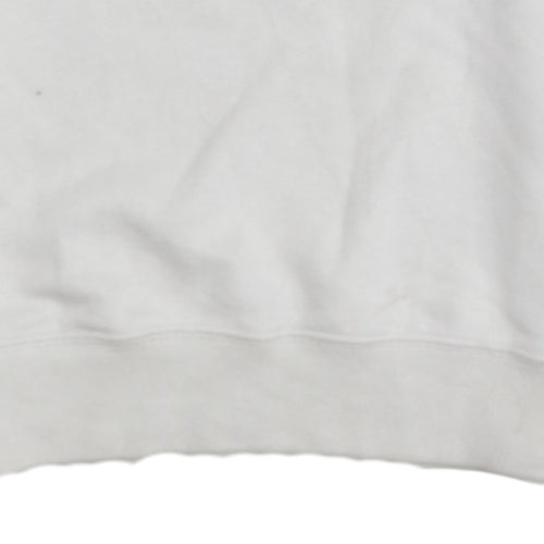 Champion Men's White Small Crew Neck Embroidered Sweatshirt