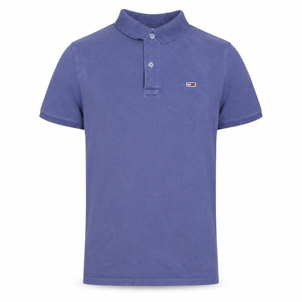 Tommy Jeans Men's Blue Cotton Stretch Polo Shirt Size S